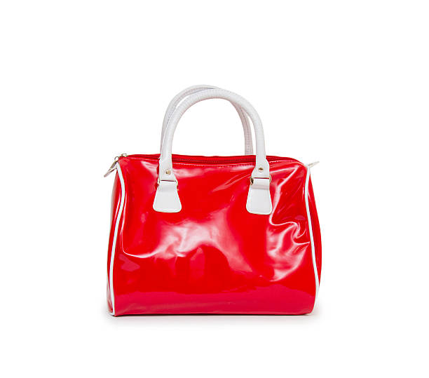 istock Red women bag isolated on white background 517236823