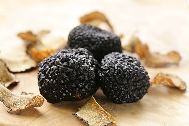 close-up of white truffles