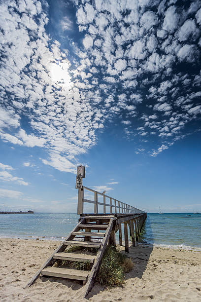 Beautiful Cirrus Clouds Above Jetty