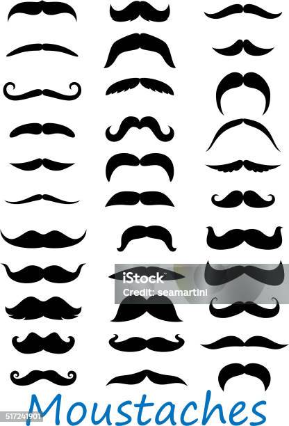 Moustache Icônes Ensemble Vecteurs libres de droits et plus d'images vectorielles de Moustache - Moustache, Adulte, Artificiel