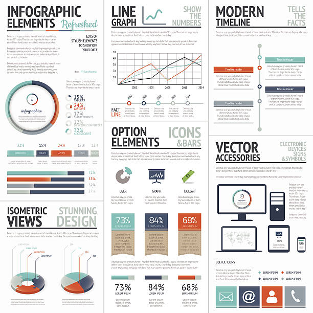 Infographic business and corporate analysis vector elements vector art illustration