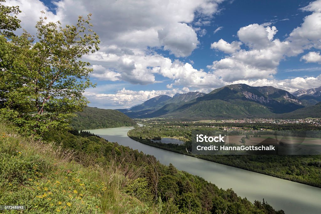 View into the Rosental The Drava in Carinthia Austria Stock Photo