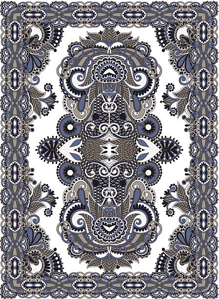 Ukrainian Oriental Floral Ornamental Carpet Design Stock