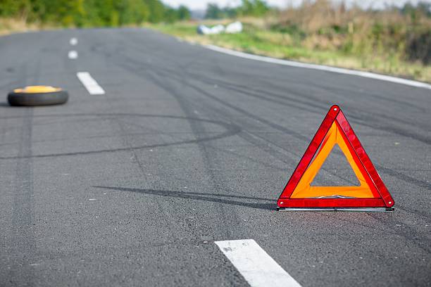 istock Red triangle of a car 517254511