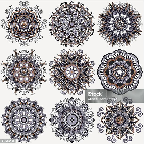 Circle Lace Ornament Round Ornamental Geometric Doily Pattern C Stock Illustration - Download Image Now