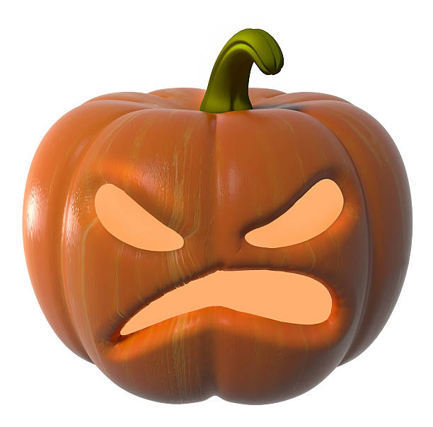Scary Jack O Lantern halloween pumpkin with candle light inside
