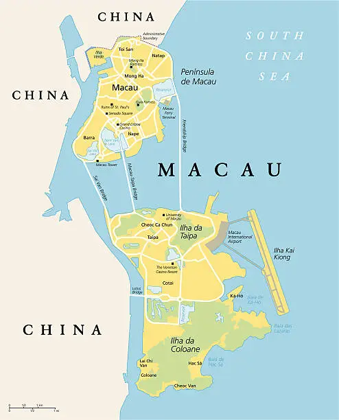 Vector illustration of Macau Political Map