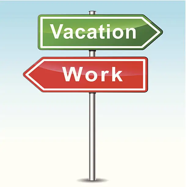 Vector illustration of Vector vacation and work concept