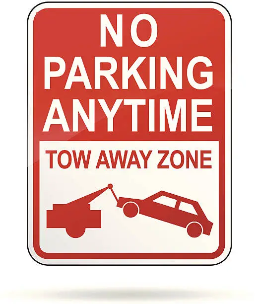 Vector illustration of Vector no parking anytime sign