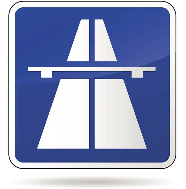 Vector illustration of Vector freeway blue sign