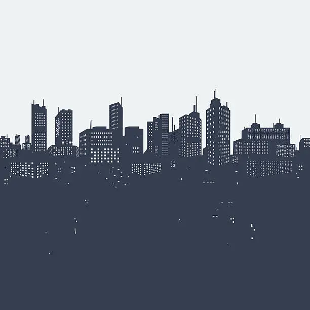 Vector illustration of Silhouette background city