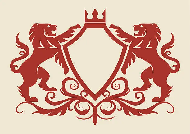 Vector illustration of Lion crest