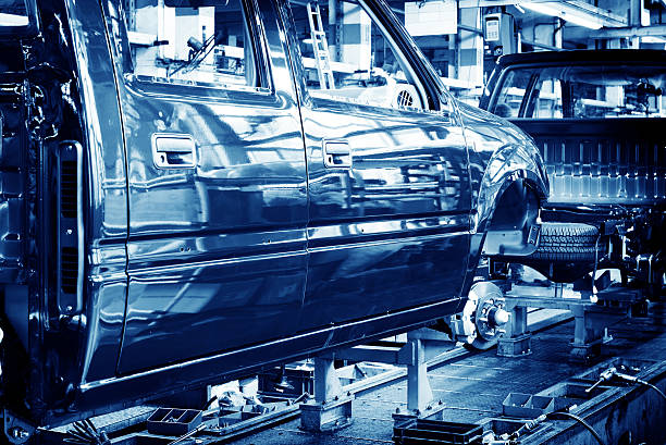 Automobile manufacturing plant stock photo