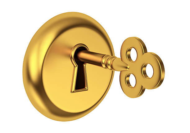 istock Golden key in keyhole 517269434