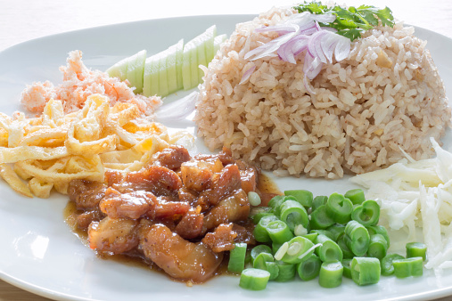 Fried rice with Shrimp paste, Thai style food.