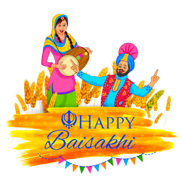 행복함 baisakhi 배경기술 - bhangra stock illustrations