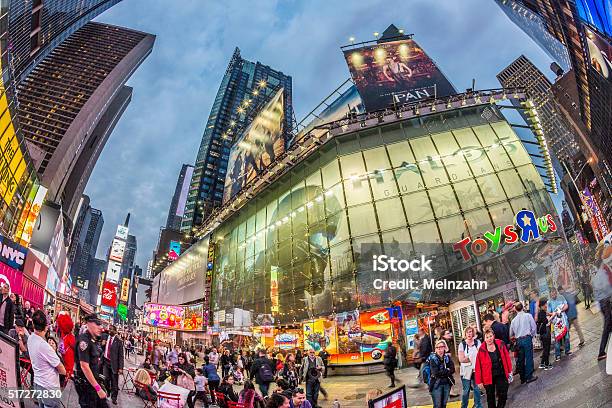 People Visit Times Square Featured With Broadway Theaters Stock Photo - Download Image Now
