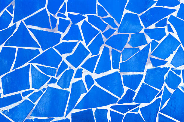 fondo de mosaico azul - trencadis fotografías e imágenes de stock