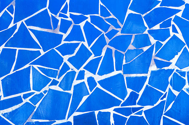 sfondo di mosaico blu - trencadis foto e immagini stock