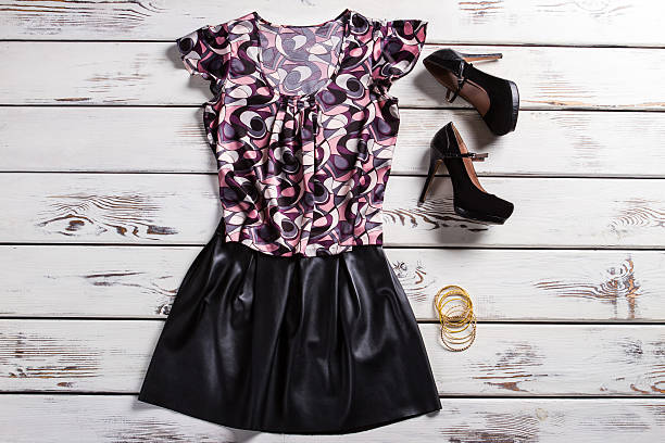 istock Female clothes and heel shoes. 517273640