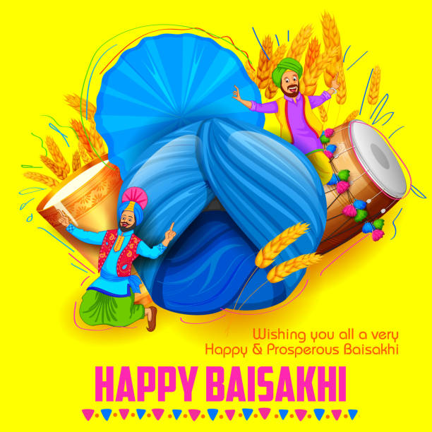 행복함 baisakhi 배경기술 - bhangra stock illustrations