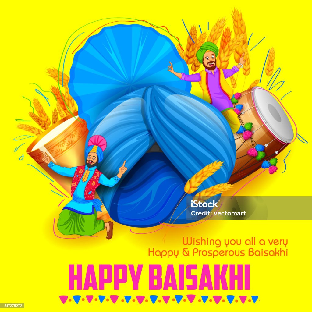 Happy Baisakhi Background Stock Illustration - Download Image Now - Culture  of India, Vacations, Adult - iStock