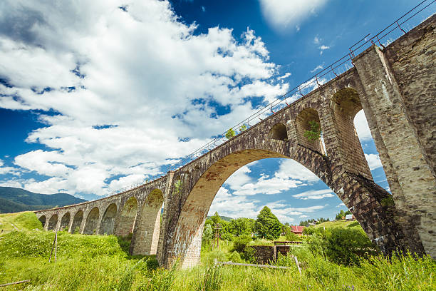 istock Old stone bridge on a background of blue sky 517275652