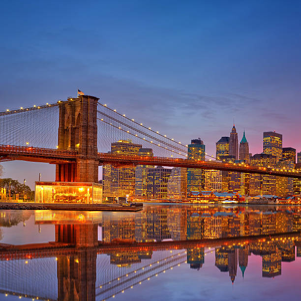 istock Brooklyn bridge and Manhattan at dusk 517281567