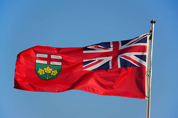 istock Ontario Flag in the wind 517284897