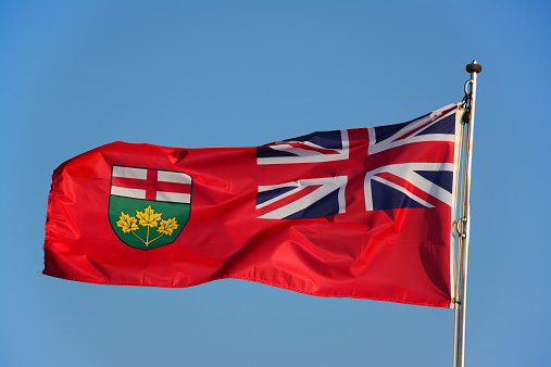 Ontario Flag in the wind