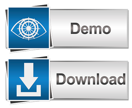 Set of Demo and Download buttons with related icons.