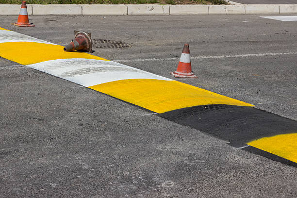 istock Just painted stripes on a speed bump 517285393