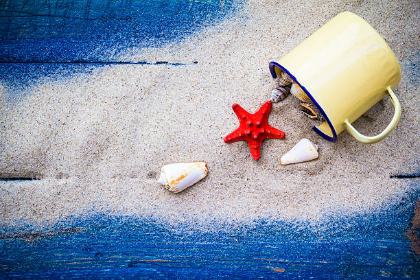 istock colorful shells cup sand strewn blue boards 517285489