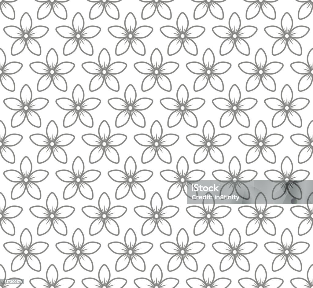 Flores patrón continuo con Jazmín flores. Vector de fondo blanco - arte vectorial de Abstracto libre de derechos