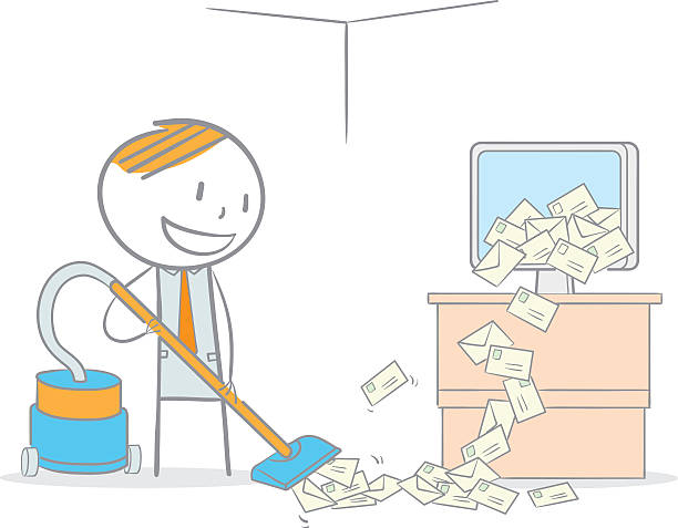 ilustrações de stock, clip art, desenhos animados e ícones de spam de limpeza - clean e mail cleaning clipping path