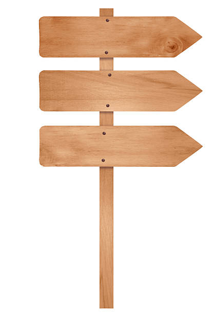 istock Wooden arrow sign post 517300716