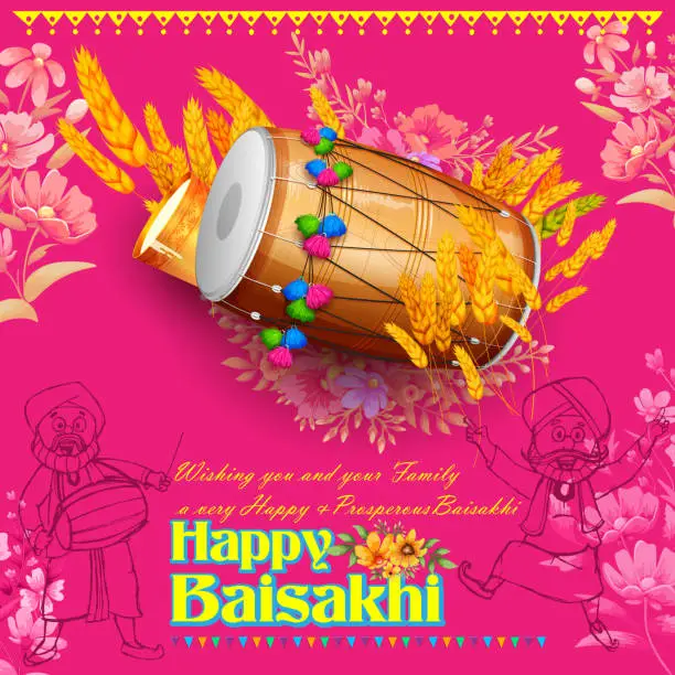 Vector illustration of Happy Baisakhi background