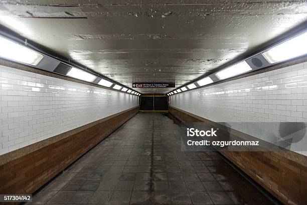 Tunnel In New York Subway Station Stock Photo - Download Image Now - New York City, Subway, Accessibility