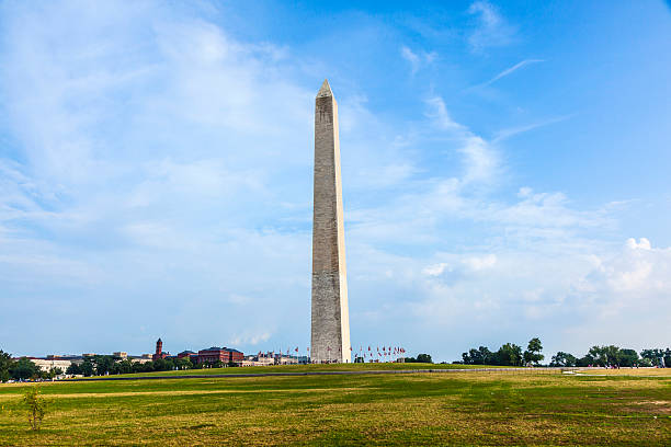 istock washington monument in Washington under blue sky 517305030