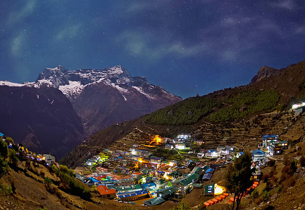 istock Night view to the Namche Bazar, Nepal 517305394