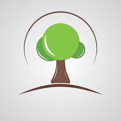 Green circle tree branding wood company graphic illustration