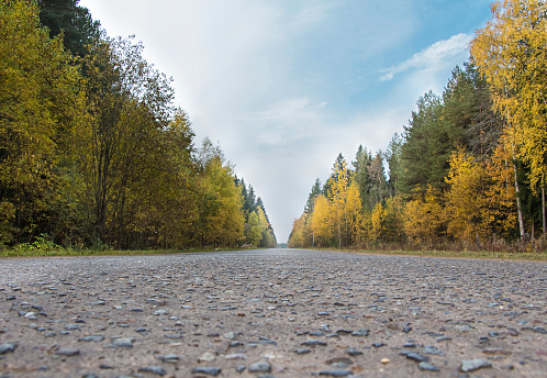 Photo of Russian highway in middle autumn