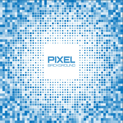 Abstract blue pixel background, vector illustration