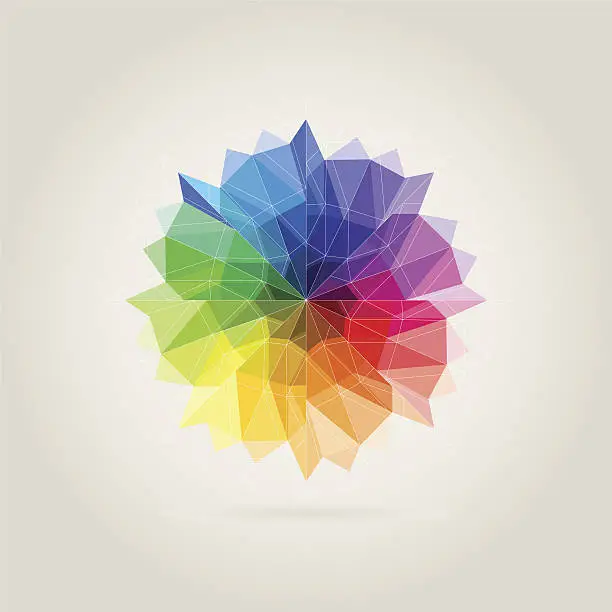 Vector illustration of color wheel polygon