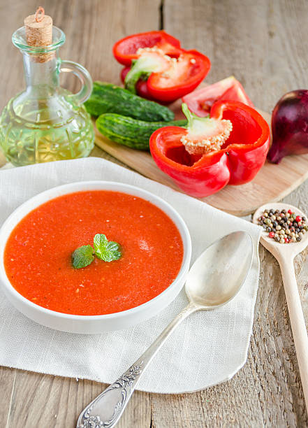 istock Portion of gazpacho with ingredients 517308545