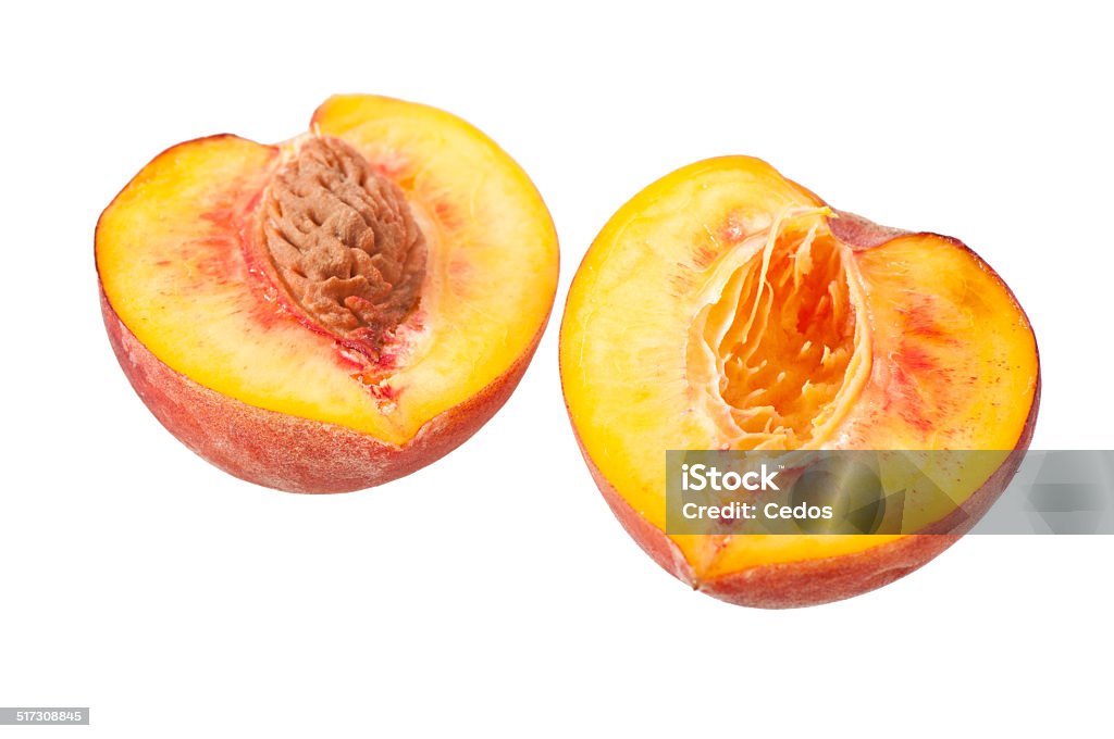 peach on a white background Cross Section Stock Photo