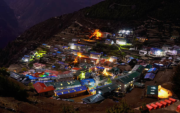 istock Night view to the Namche Bazar, Nepal 517309260