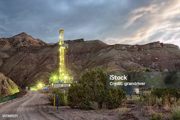 Fracking Drill Rig Stock Photo - Download Image Now - Blue, Borehole, Crude Oil