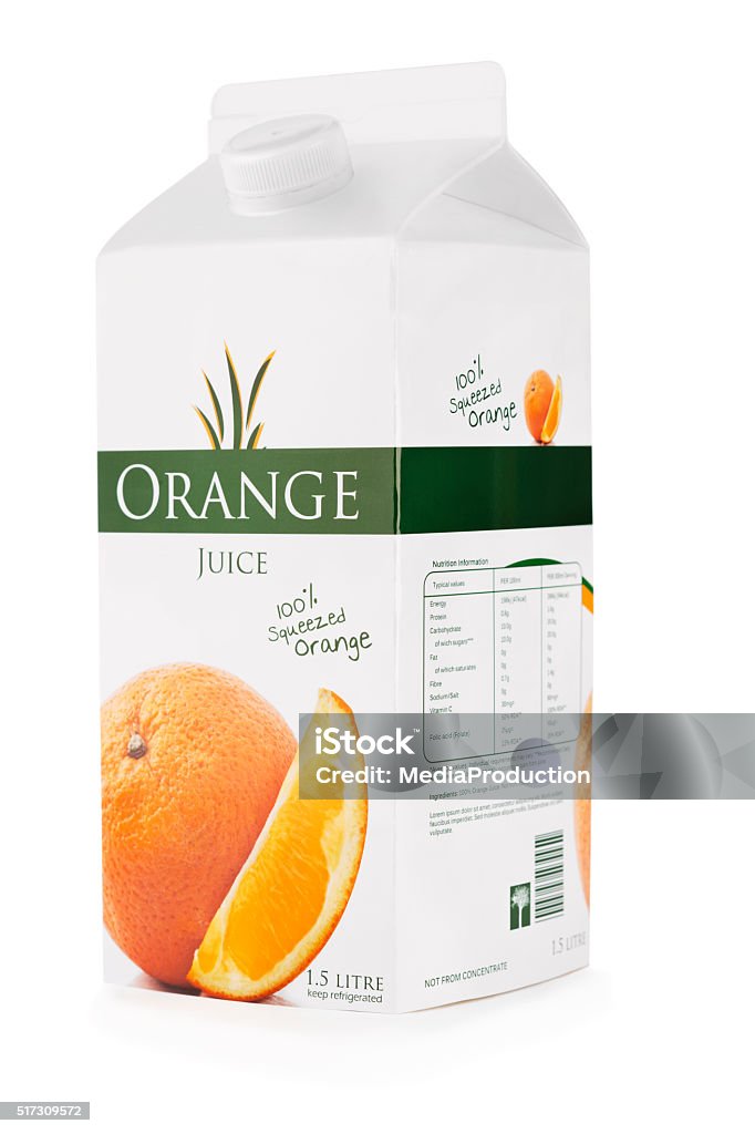 Carton of orange juice with clipping path Carton of orange juice isolated on white  with clipping path (excluding the shadow). Orange Juice Stock Photo