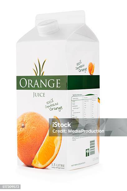Carton Of Orange Juice With Clipping Path Stock Photo - Download Image Now - Orange Juice, Carton, Juice - Drink